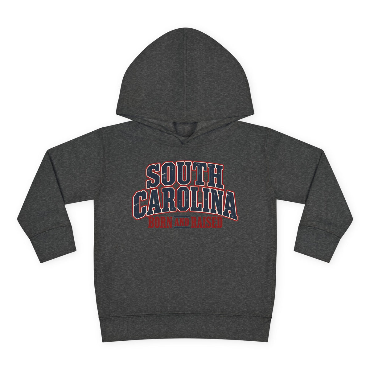 South Carolina Born and Raised Southern Americana Unisex Toddler Pullover Fleece Hoodie