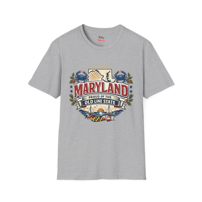 Maryland State Pride Unisex Softstyle T Shirt State Pride Graphic Tee Collections FS03