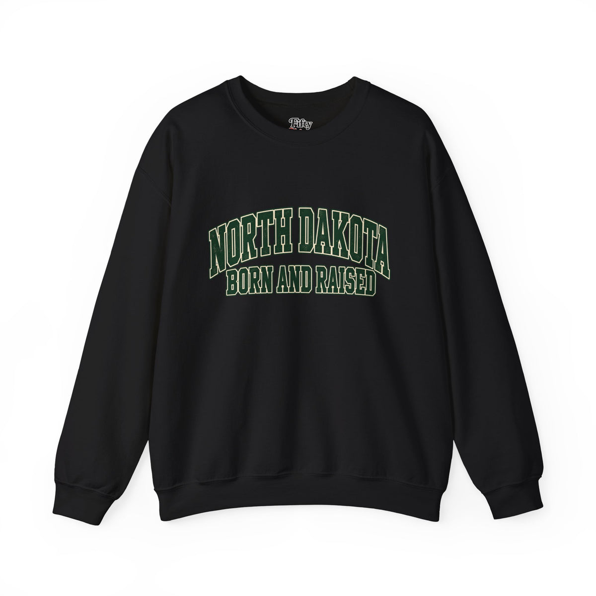 North Dakota Born and Raised Old-School Athletic Unisex Sweatshirt Graphic