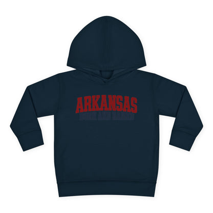Arkansas Born and Raised Rugged Workwear Unisex Toddler Pullover Fleece Hoodie
