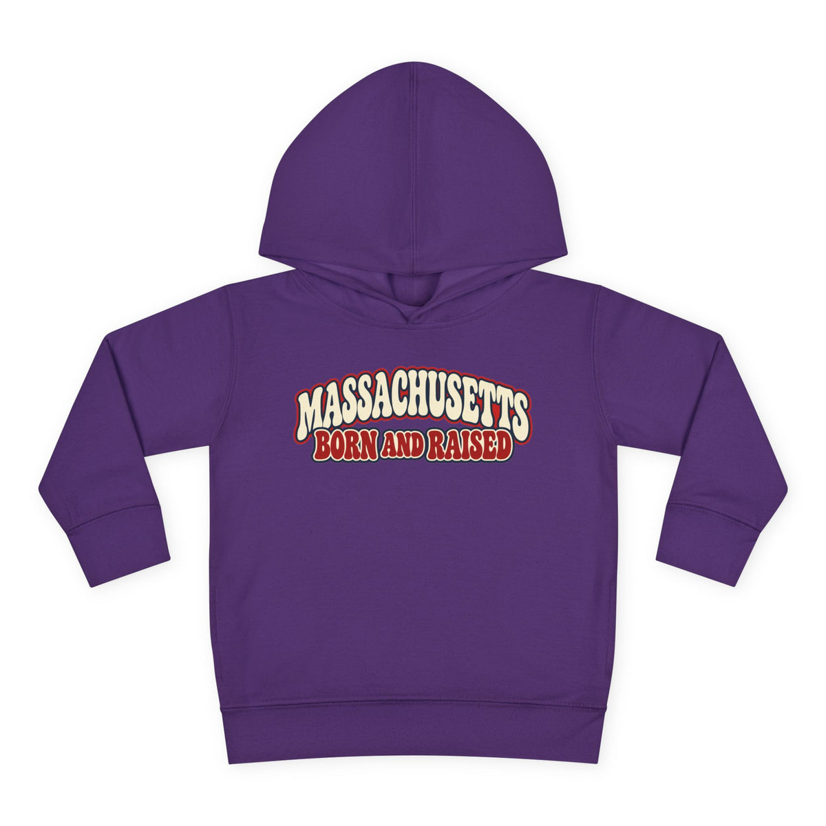 Massachusetts Born and Raised Retro 1970s Unisex Toddler Pullover Fleece Hoodie