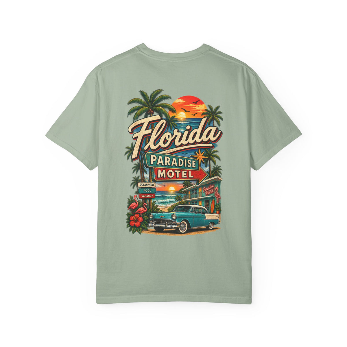 Florida Paradise Motel  Unisex Comfort Color 1717 Streetwear Graphic Tee