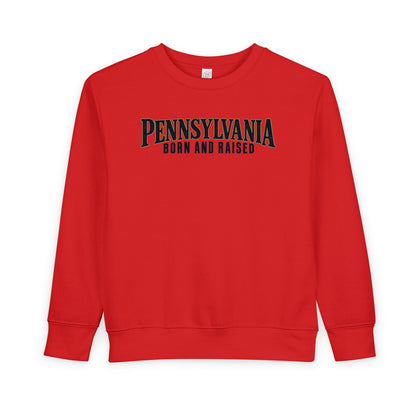 Pennsylvania Born and Raised Premium Heritage Unisex Toddler Sweatshirt