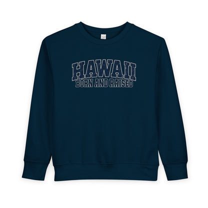 Hawaii Born and Raised Vintage Athletic Unisex Toddler Sweatshirt