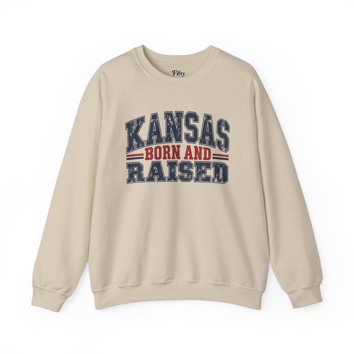 Kansas Born and Raised Vintage Americana Unisex Sweatshirt Graphic