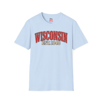 Wisconsin Est 1848 Unisex Softstyle T Shirt State Name Graphic Tee