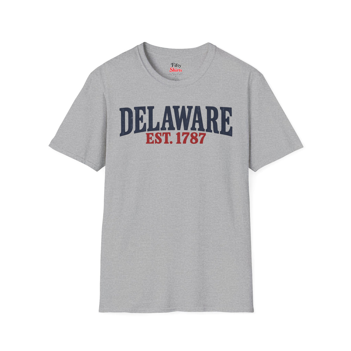 Delaware EST 1787 Unisex Softstyle T Shirt State Name Graphic Tee