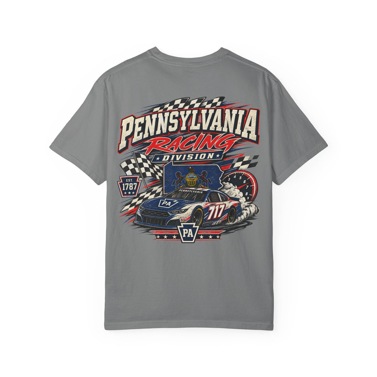 Pennsylvania Racing Division Unisex Comfort Color 1717 Streetwear Graphic Tee