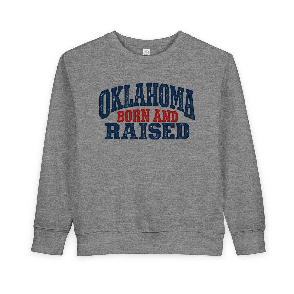 Oklahoma Born and Raised Rustic Americana Unisex Toddler Sweatshirt