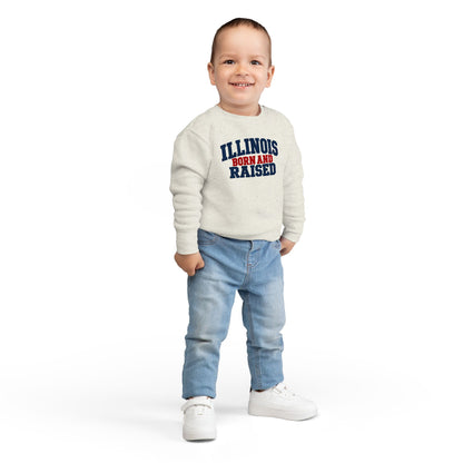 Illinois Born and Raised Rustic Midwest Americana Unisex Toddler Sweatshirt