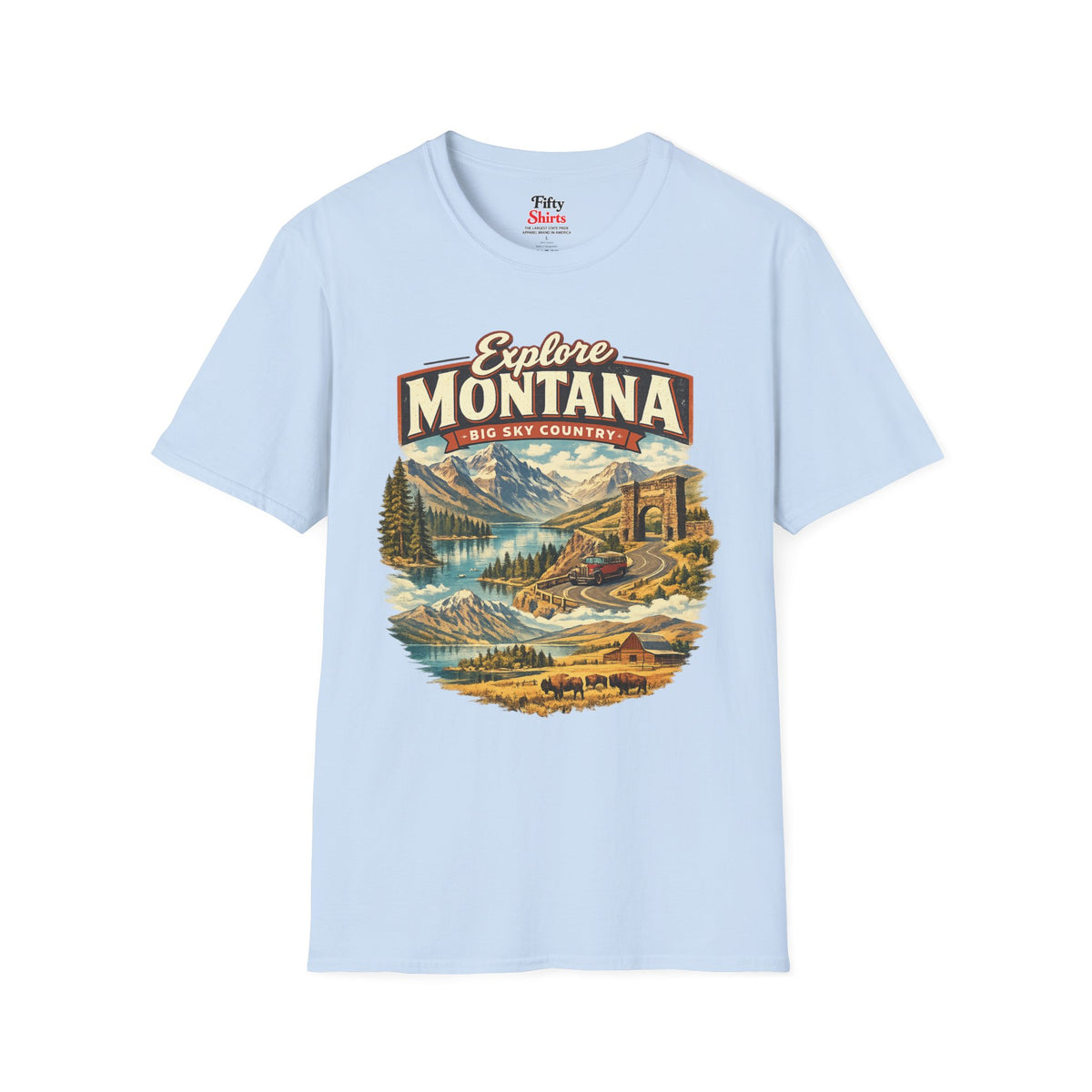 Explore Montana Unisex Softstyle T Shirt State Pride Graphic Tee Collections FS03