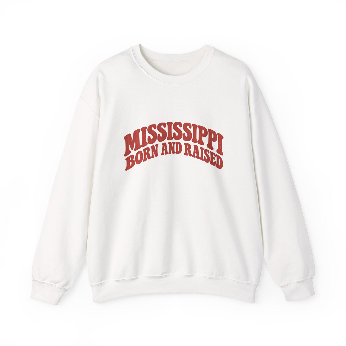 Mississippi Born and Raised Retro 1970s Unisex Sweatshirt Graphic
