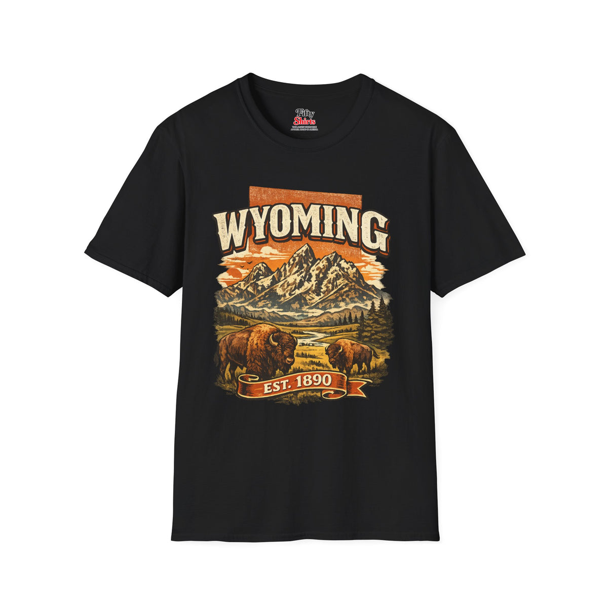 Vintage Wyoming Heritage Unisex Softstyle T Shirt State Pride Graphic Tee Collections FS03