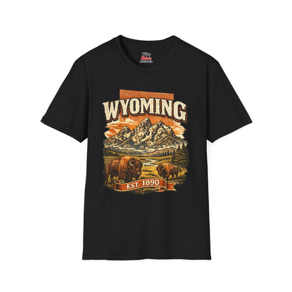 Vintage Wyoming Heritage Unisex Softstyle T Shirt State Pride Graphic Tee Collections FS03