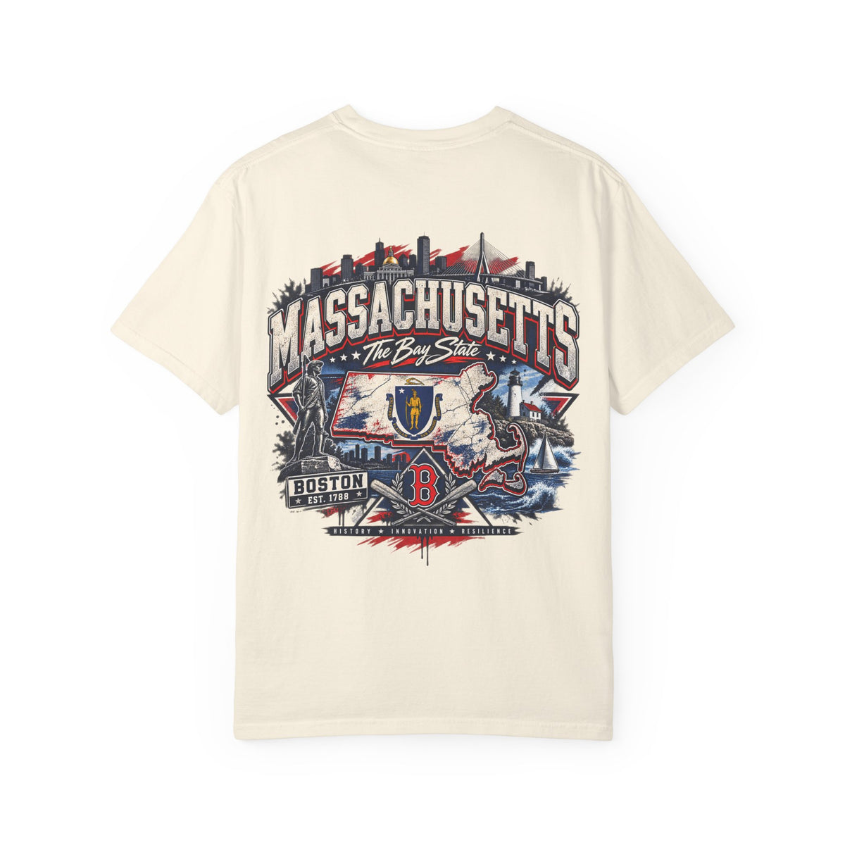 Massachusetts Street Legacy Unisex Comfort Color 1717 Streetwear Graphic Tee