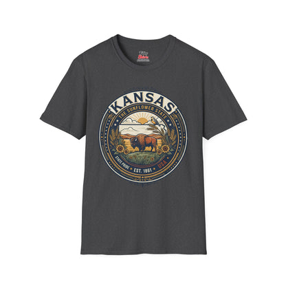 Kansas State Pride Emblem Unisex Softstyle T Shirt State Pride Graphic Tee Collections FS03