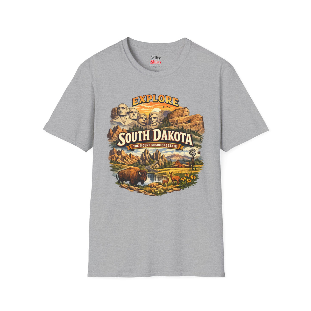 Explore South Dakota Unisex Softstyle T Shirt State Pride Graphic Tee Collections FS03