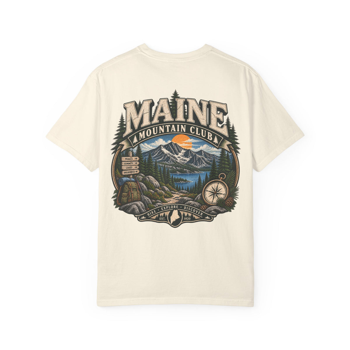 Maine Mountain Club Unisex Comfort Color 1717 Streetwear Graphic Tee