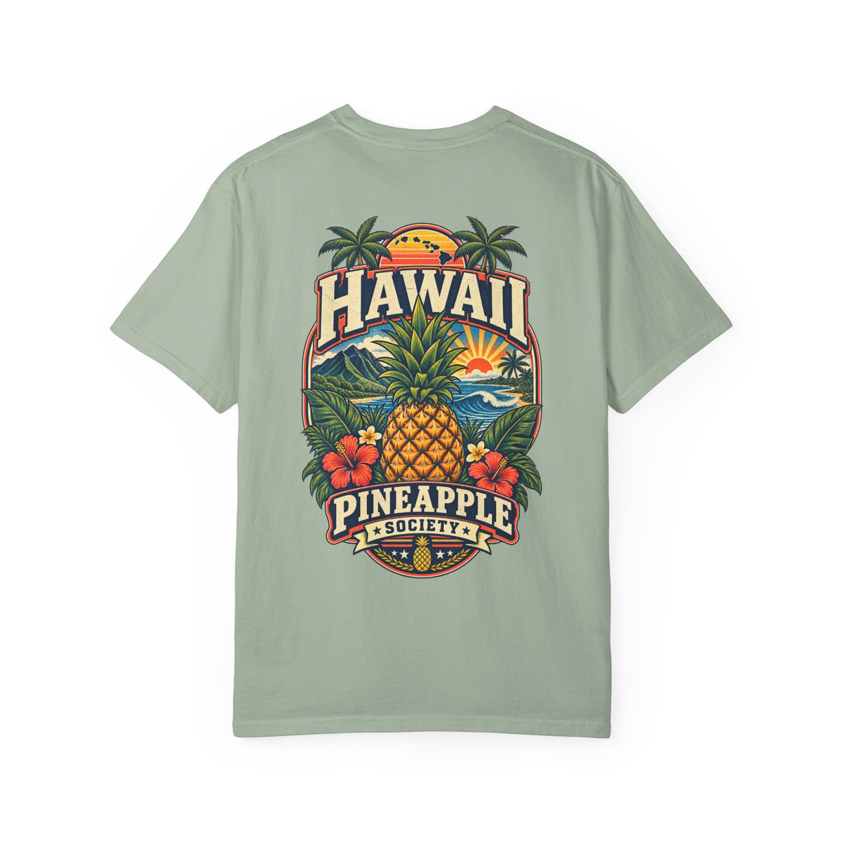 Hawaii Pineapple Society Unisex Comfort Color 1717 Streetwear Graphic Tee