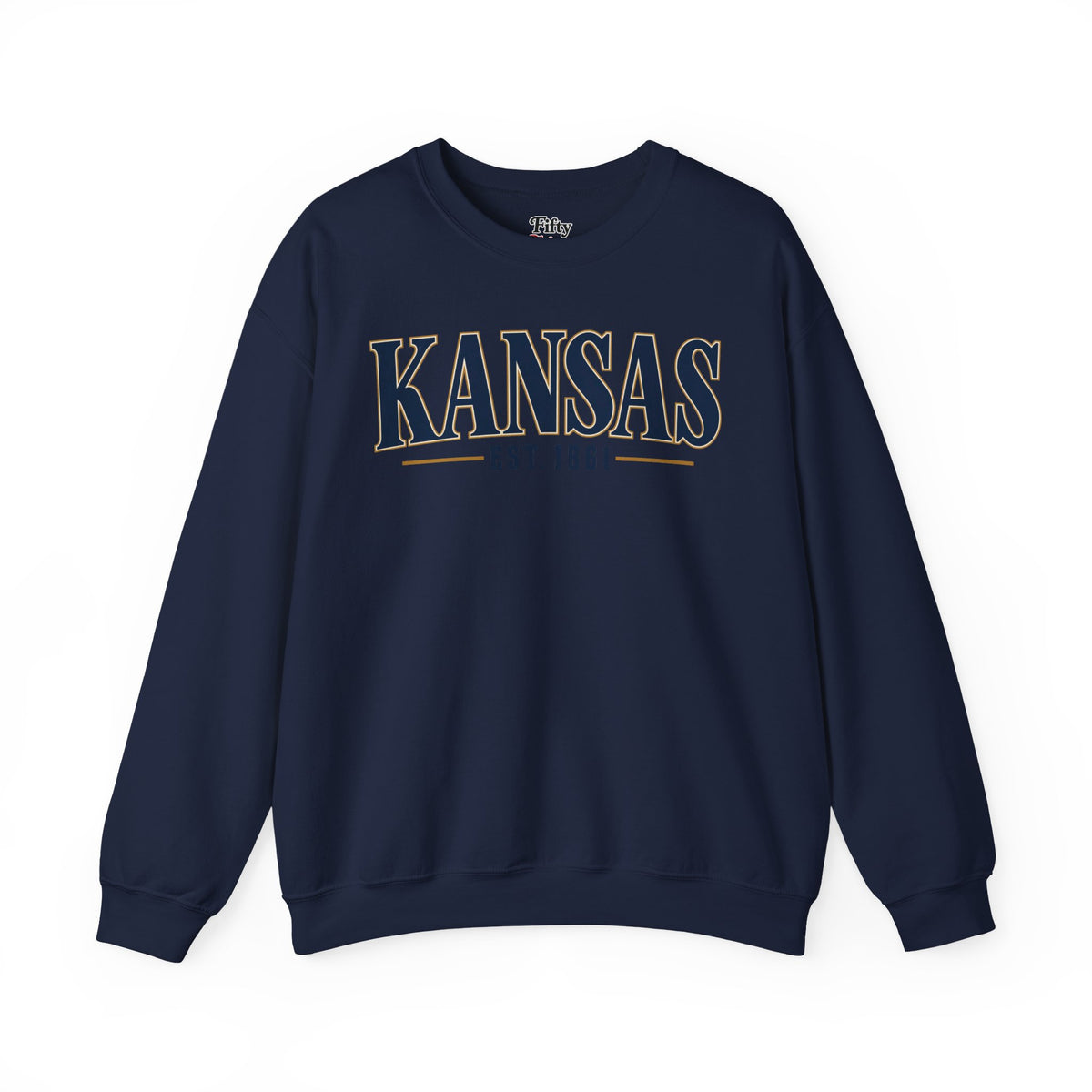 Kansas Est 1861 Unisex Crewneck Sweatshirt State Name Graphic