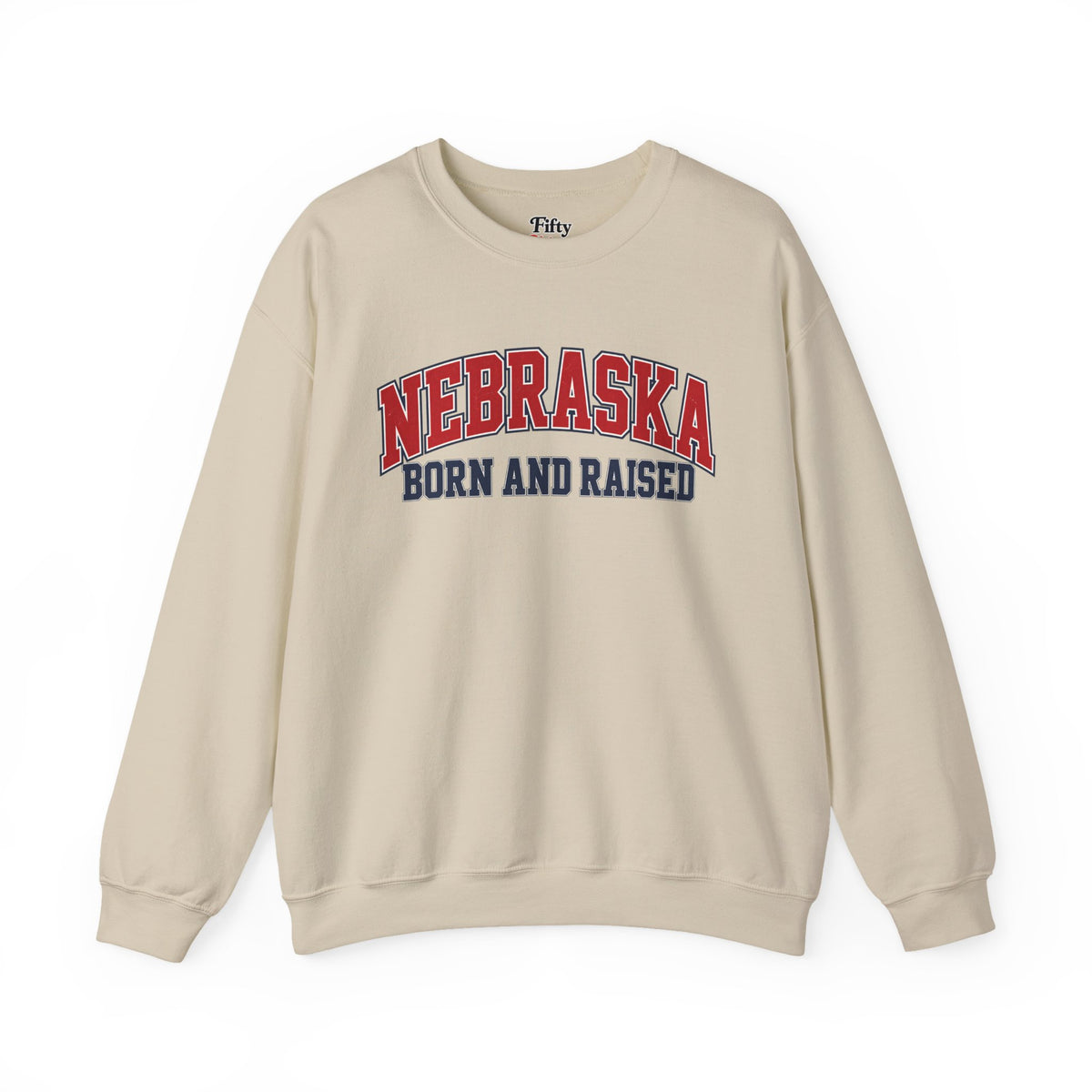 Nebraska Born and Raised Premium Collegiate Unisex Sweatshirt Graphic