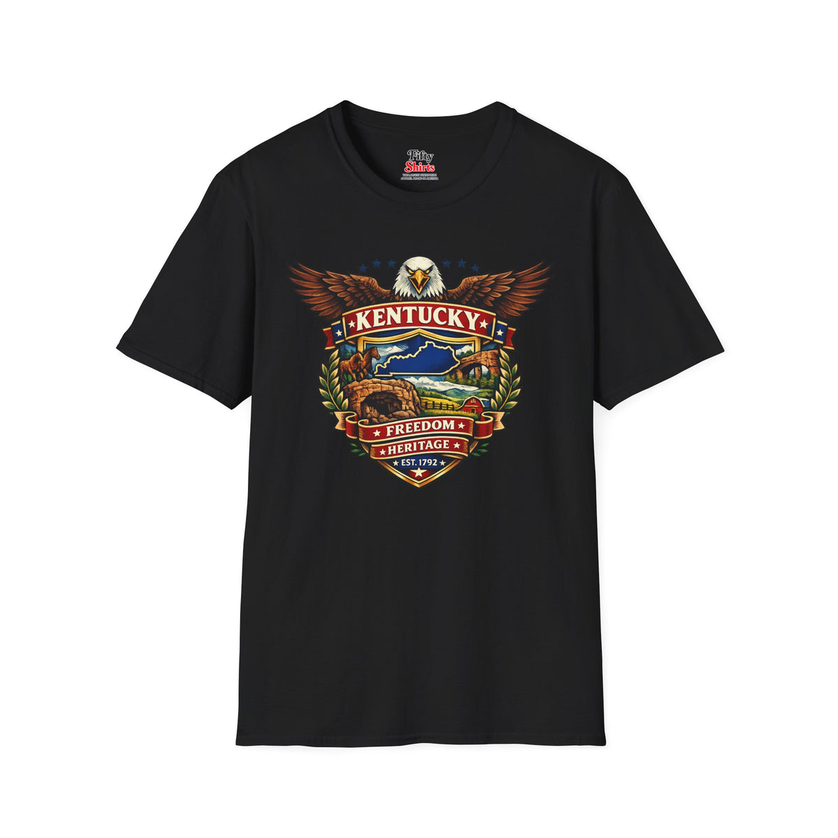 Kentucky Americana Eagle Unisex Softstyle T Shirt State Pride Graphic Tee Collections FS03