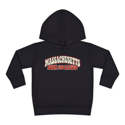 Massachusetts Born and Raised Retro 1970s Unisex Toddler Pullover Fleece Hoodie