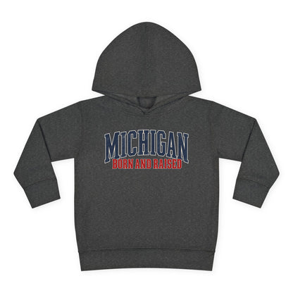Michigan Born and Raised Luxury Vintage Streetwear Unisex Toddler Pullover Fleece Hoodie