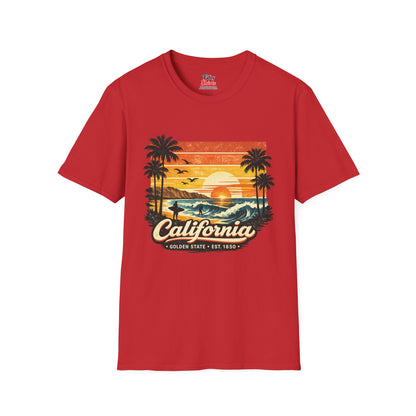 California Sunset Design Unisex Softstyle T Shirt State Pride Graphic Tee Collections FS03