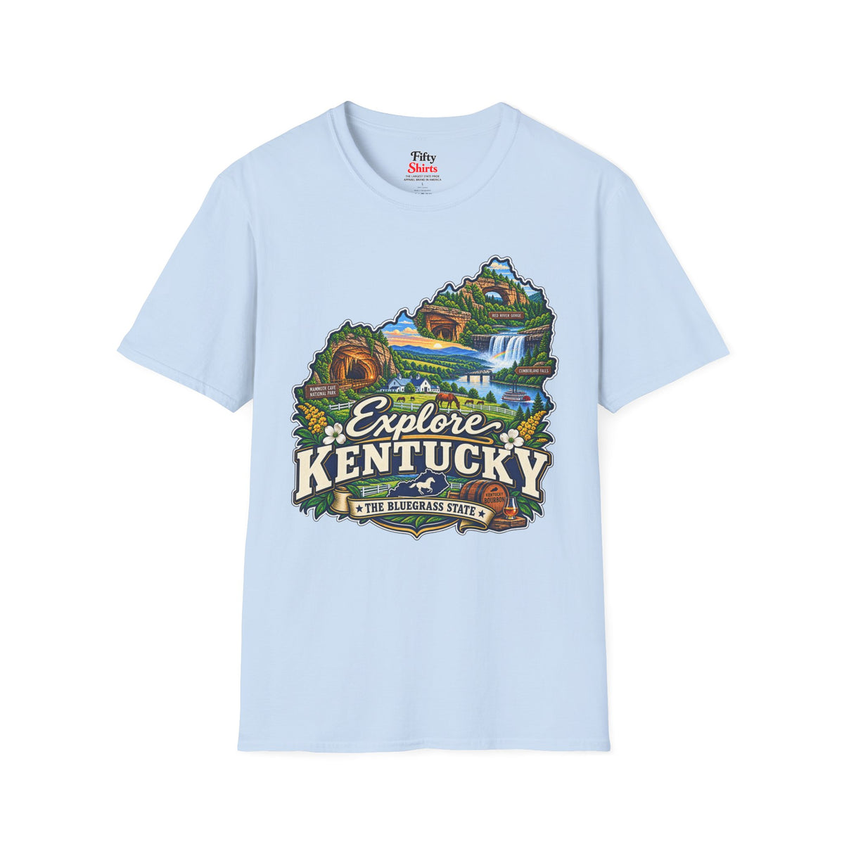 Explore Kentucky Unisex Softstyle T Shirt State Pride Graphic Tee Collections FS03