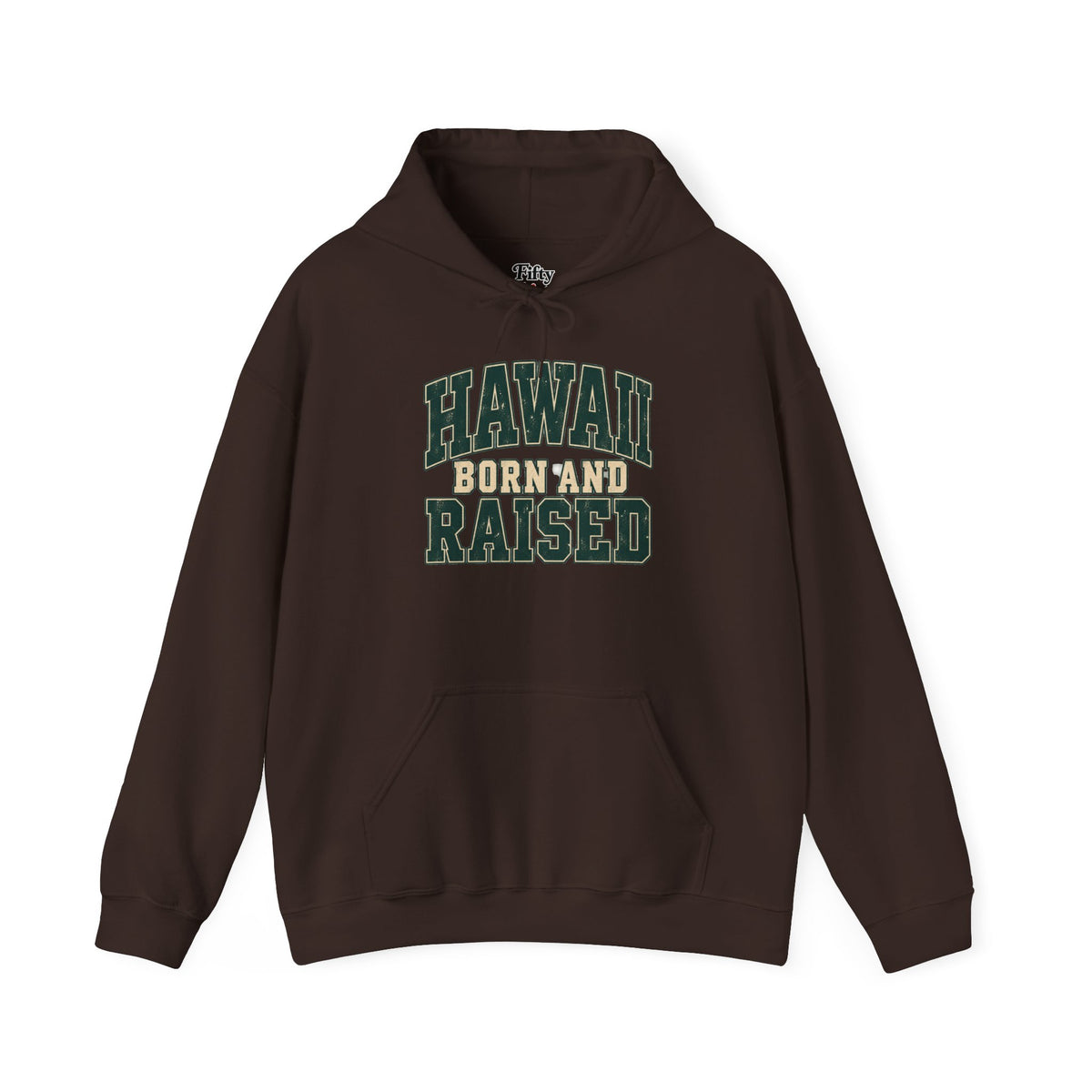 Hawaii Born and Raised Unisex Hoodie State Name Graphic