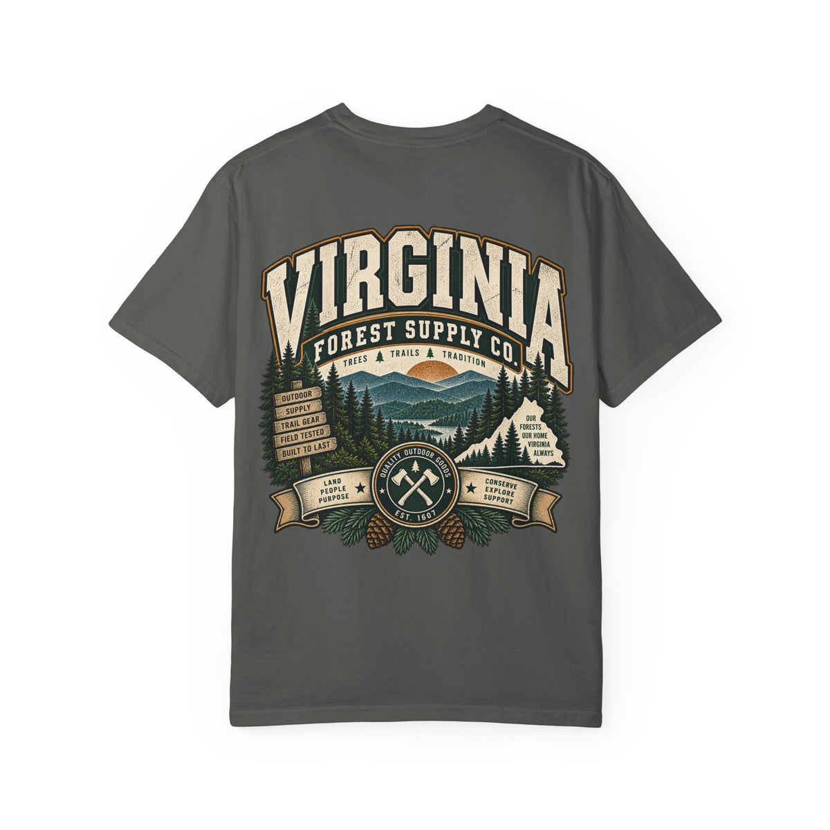 Virginia Forest Supply Co Unisex Comfort Color 1717 Streetwear Graphic Tee