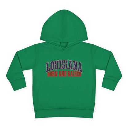 Louisiana Born and Raised Gulf South Heritage Unisex Toddler Pullover Fleece Hoodie