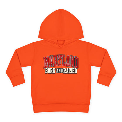 Maryland Born and Raised Bold Athletic Unisex Toddler Pullover Fleece Hoodie