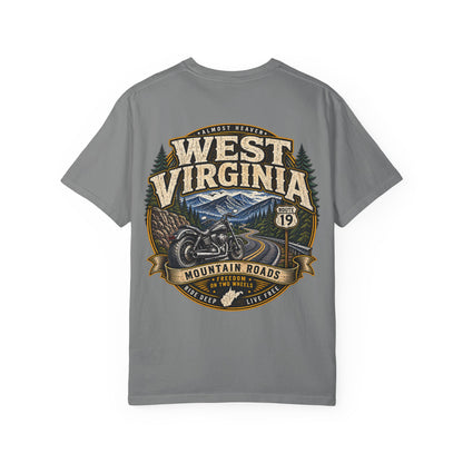 West Virginia Motorcycle Roads Unisex Comfort Color 1717 Streetwear Graphic Tee