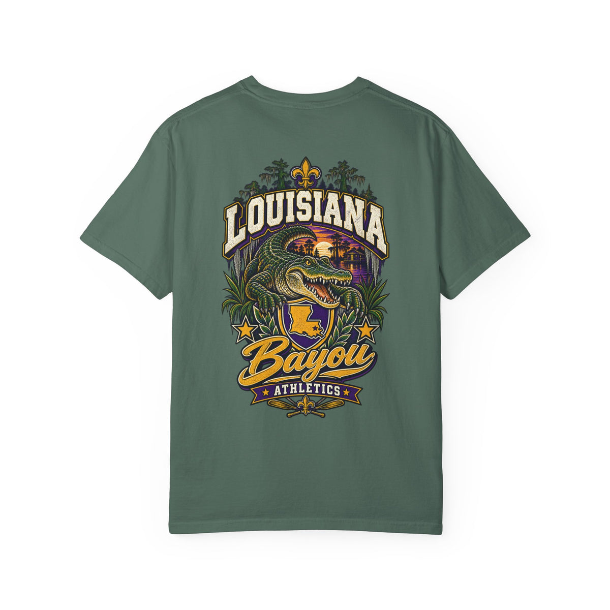 Louisiana Bayou Athletics Unisex Comfort Color 1717 Streetwear Graphic Tee