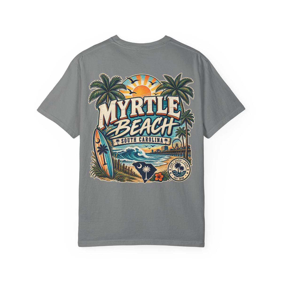 Myrtle Beach South Carolina Unisex Comfort Color 1717 Streetwear Graphic Tee