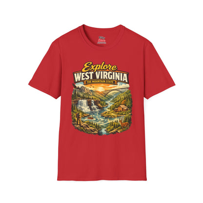 Explore West Virginia Unisex Softstyle T Shirt State Pride Graphic Tee Collections FS03