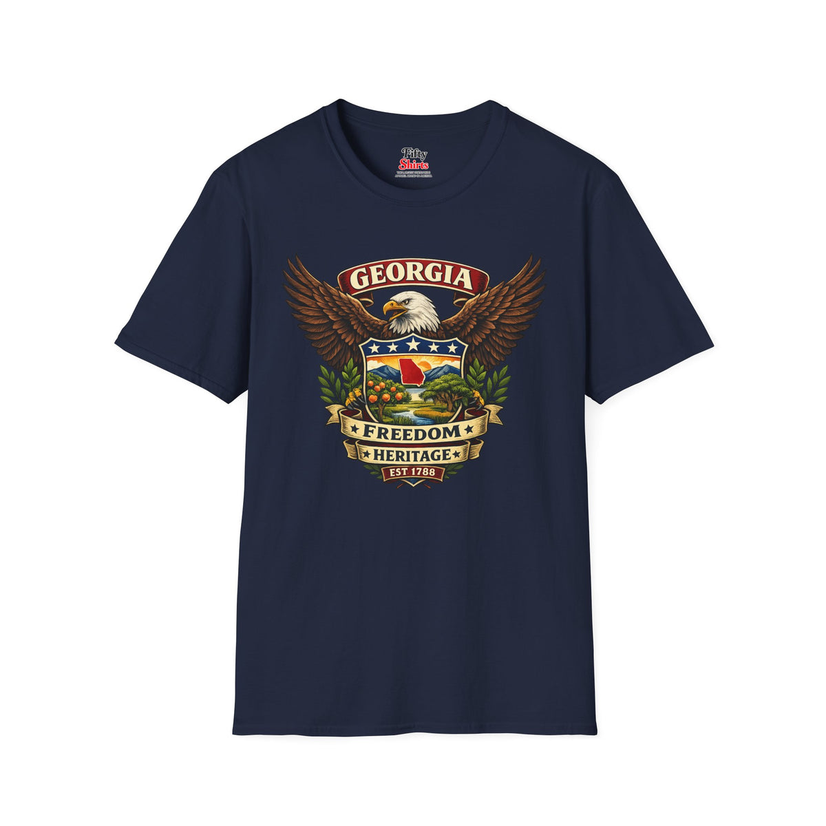 Georgia Americana Eagle Unisex Softstyle T Shirt State Pride Graphic Tee Collections FS03