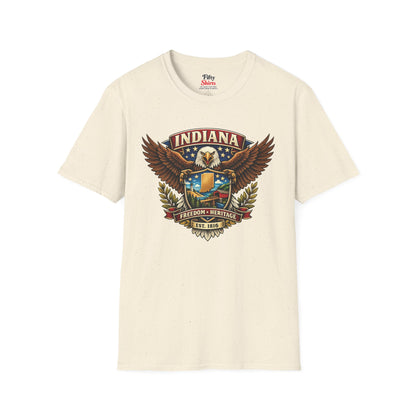 Indiana Americana Eagle Unisex Softstyle T Shirt State Pride Graphic Tee Collections FS03