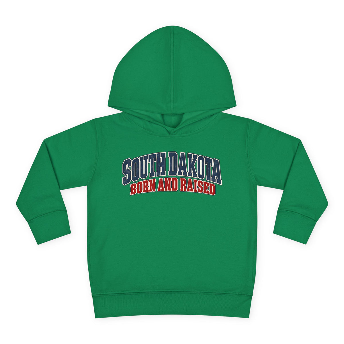 South Dakota Born and Raised Classic Collegiate Unisex Toddler Pullover Fleece Hoodie