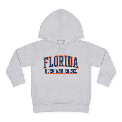 Florida Born and Raised Old-School Athletic Unisex Toddler Pullover Fleece Hoodie