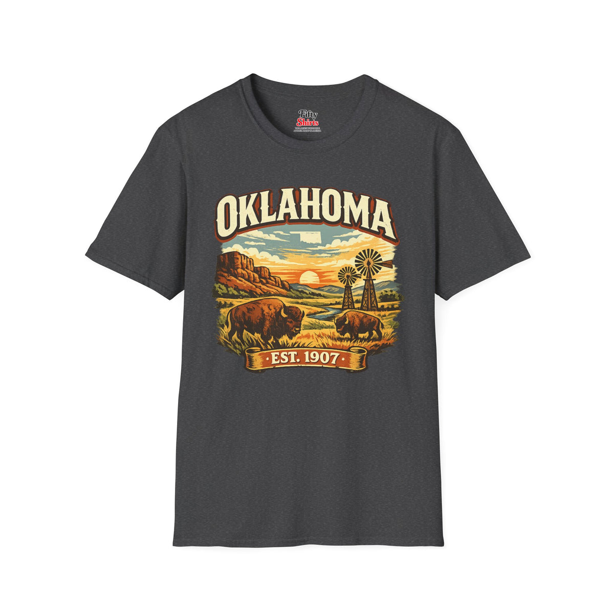 Vintage Oklahoma Heritage Unisex Softstyle T Shirt State Pride Graphic Tee Collections FS03