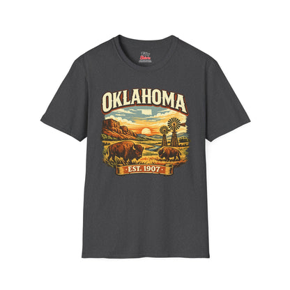 Vintage Oklahoma Heritage Unisex Softstyle T Shirt State Pride Graphic Tee Collections FS03
