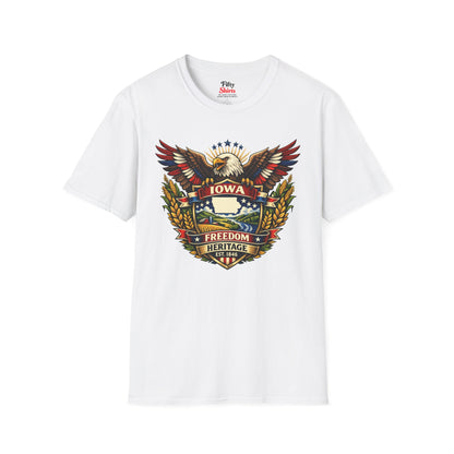 Iowa Americana Eagle Unisex Softstyle T Shirt State Pride Graphic Tee Collections FS03