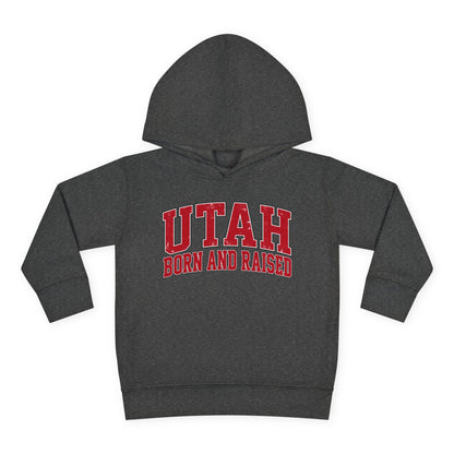 Utah Born and Raised Collegiate Classic Unisex Toddler Pullover Fleece Hoodie