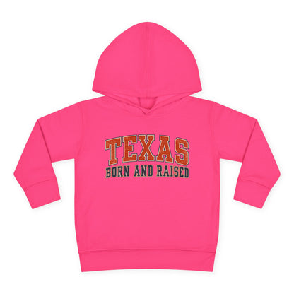 Texas Born and Raised Collegiate Unisex Toddler Pullover Fleece Hoodie