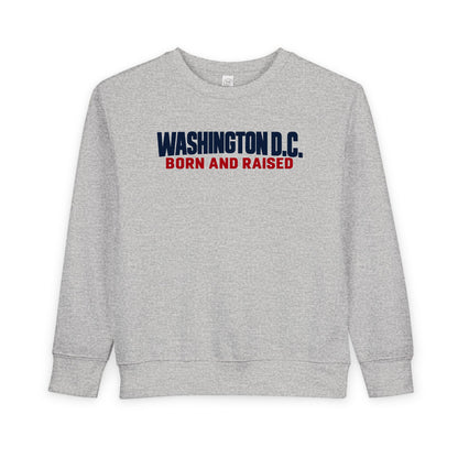 Washington DC Born and Raised Minimal Modern Unisex Toddler Sweatshirt