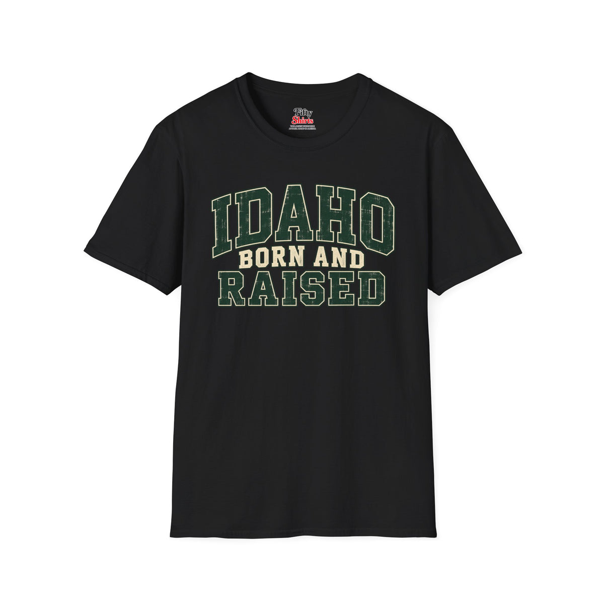 Idaho Born and Raised Unisex Softstyle T Shirt State Name Graphic Tee