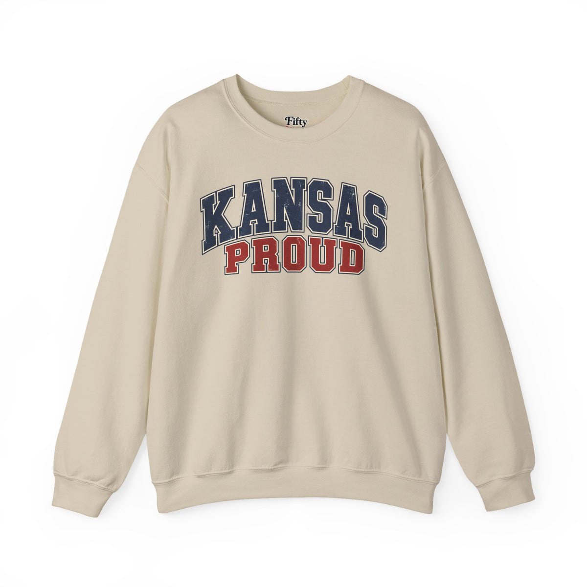 Kansas Proud Unisex Crewneck Sweatshirt State Name Graphic